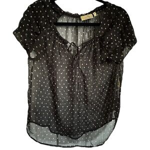 Princess Vera Wang Black Sheer Top Hearts Love Fairy Grunge Size L Whimsigoth